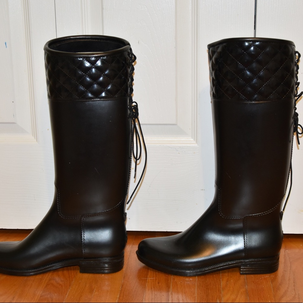 dav Victoria Adjustable Black Rainboots